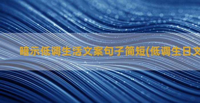 暗示低调生活文案句子简短(低调生日文案 暗示)